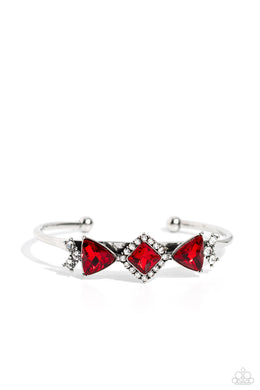 Strategic Sparkle - Red Cuff Bracelet