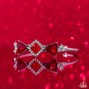 Strategic Sparkle - Red Cuff Bracelet