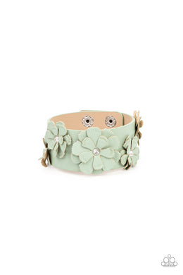 What Do You Pro-POSIES - Green Adjustable Snap Closure Bracelet