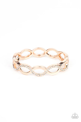 Tailored Twinkle - Rose Gold Hinged Bracelet