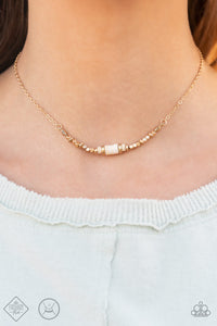 Retro Rejuvenation - Gold Choker Necklace