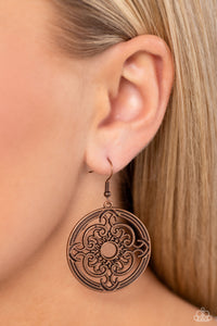 Mandala Meditation - Copper Earrings