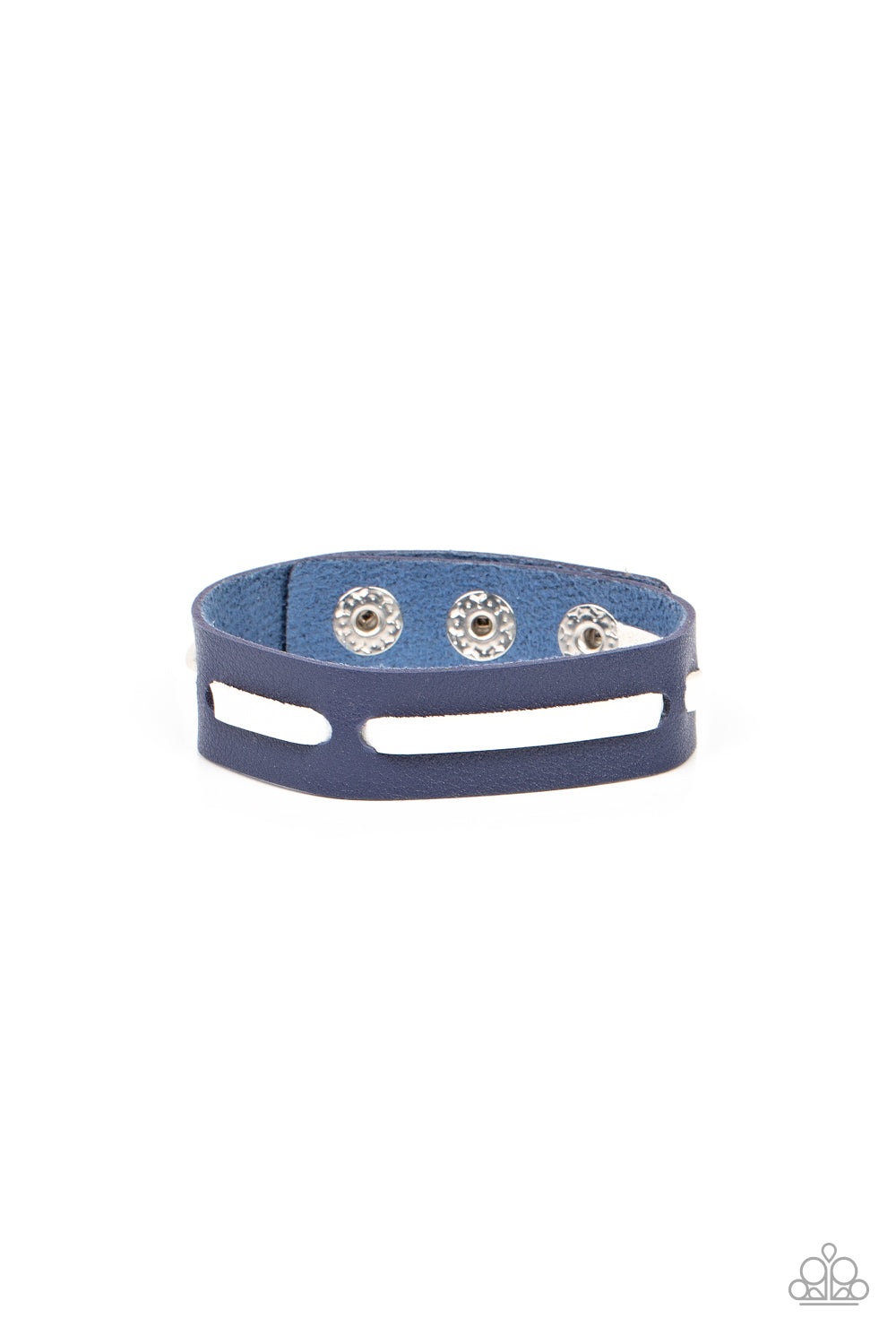 Ride Easy - Blue Adjustable Snap Closure Bracelet