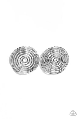 COIL Over - Silver Post Earrings