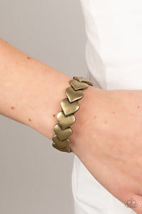 Hearts Galore - Brass Cuff Bracelet