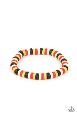 Rural Rocker - Red Stretchy Bracelet