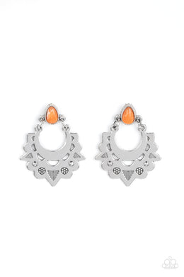 Earthy Zeal - Orange Post Earrings