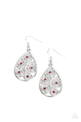 Billowy Bliss - Red Earrings