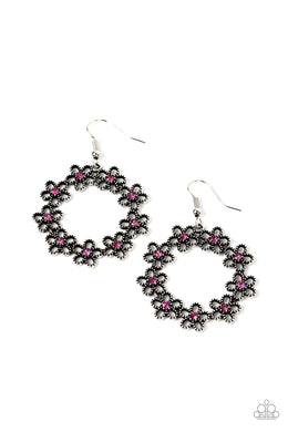 Floral Halos - Pink Earrings