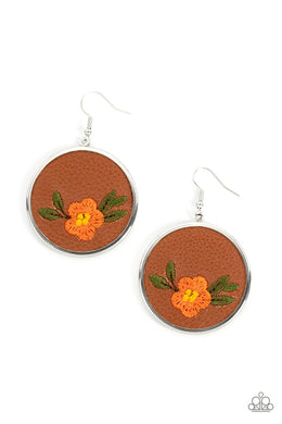 Prairie Patchwork - Orange Earrings