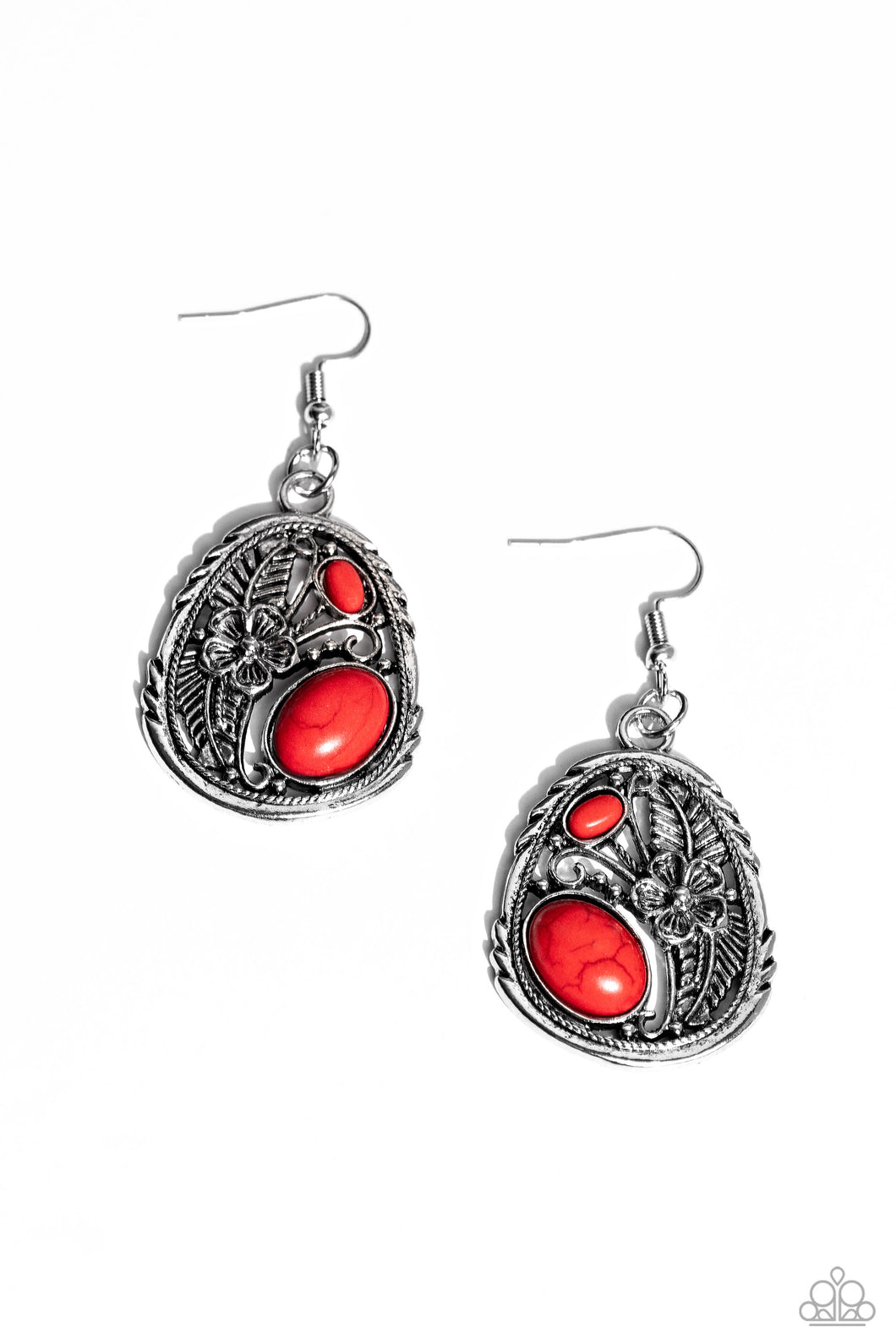 Hibiscus Harvest - Red Earrings