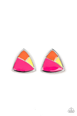 Kaleidoscopic Collision - Multi Post Earrings