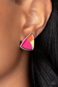 Kaleidoscopic Collision - Multi Post Earrings