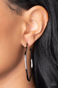 Major Flex - Black Gunmetal Hoop Earrings