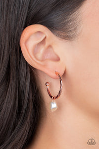 GLAM Overboard - Copper Hoop Earrings