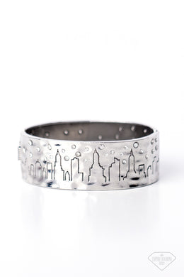 Starry Skyscrapers - White Hinged Bracelet