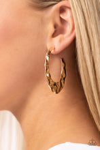 Load image into Gallery viewer, Make a Ripple - Gold Hoop Earrings