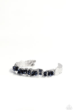 Enticingly Icy - Blue Cuff Bracelet