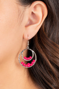 Bustling Beads - Pink Earrings