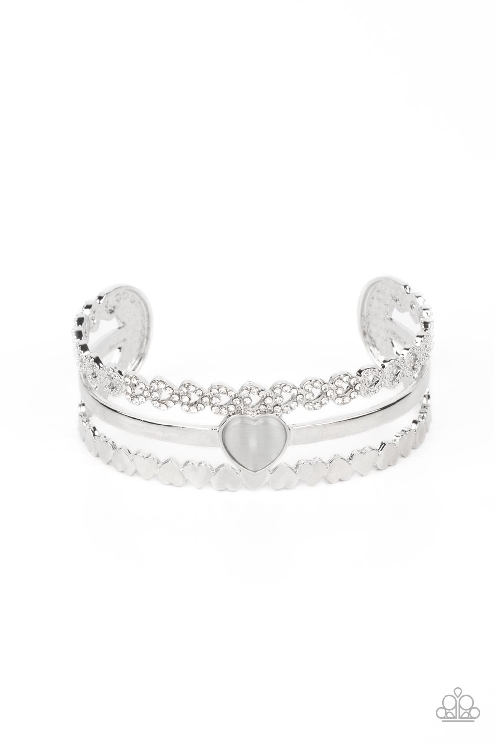 You Win My Heart - White Cuff Bracelet