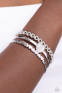 You Win My Heart - White Cuff Bracelet