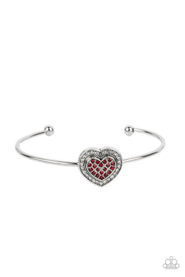 Stunning Soulmates - Red Cuff Bracelet