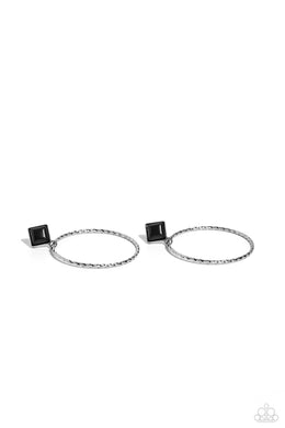 Canyon Circlet - Black Post Earrings