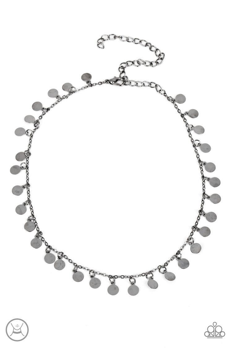 Champagne Catwalk - Black Gunmetal Choker Necklace