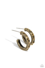 Load image into Gallery viewer, Gallant Glitz - Brass Hoop Earrings