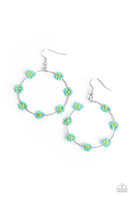 Dainty Daisies - Blue Earrings