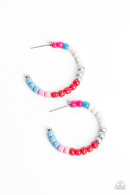 Multicolored Mambo - Pink Hoop Earrings