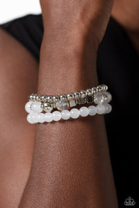 CUBE Your Enthusiasm - White Stretchy Bracelets