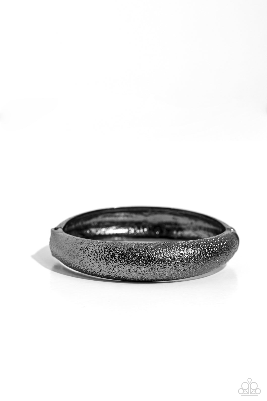 Rippling Reunion - Black Gunmetal Hinged Bracelet