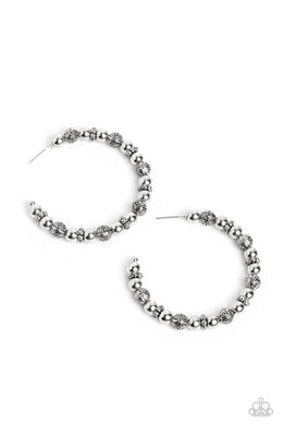 Rebuilt Ruins - Silver Hoop Earrings