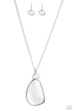 Geometric Glow - White Necklace