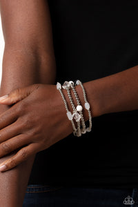 Geometric Guru - White Stretchy Bracelets