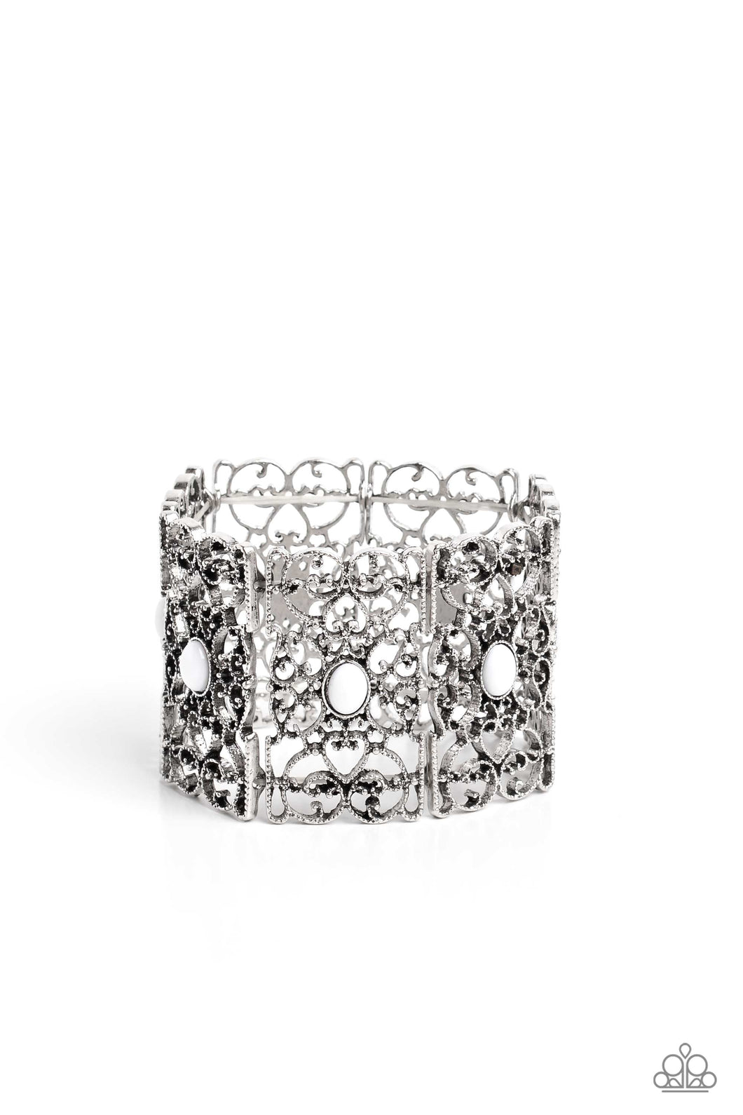 Fairest Filigree - White Bracelet