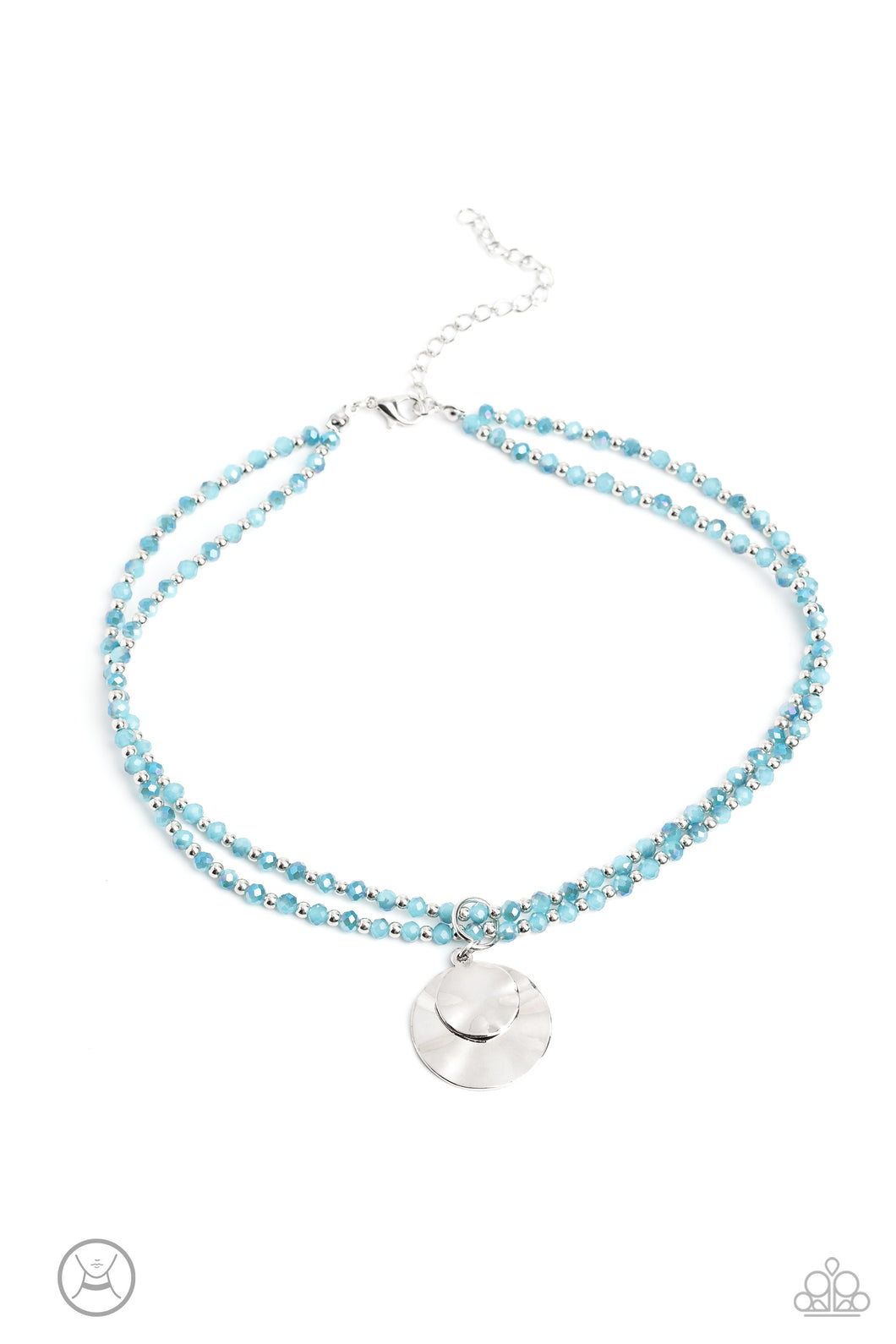 Compacted Cosmos - Blue Choker Necklace