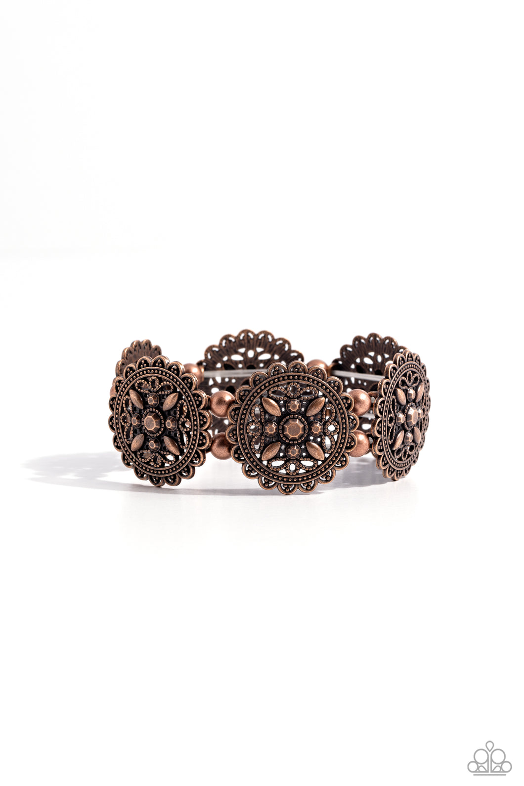 Leave of Lace - Copper Stretchy Bracelet