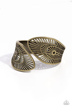 Load image into Gallery viewer, Palatial Palms - Brass Hinged Bracelet