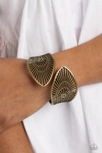 Load image into Gallery viewer, Palatial Palms - Brass Hinged Bracelet