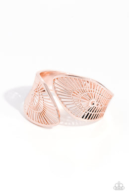 Palatial Palms - Rose Gold Hinged Bracelet