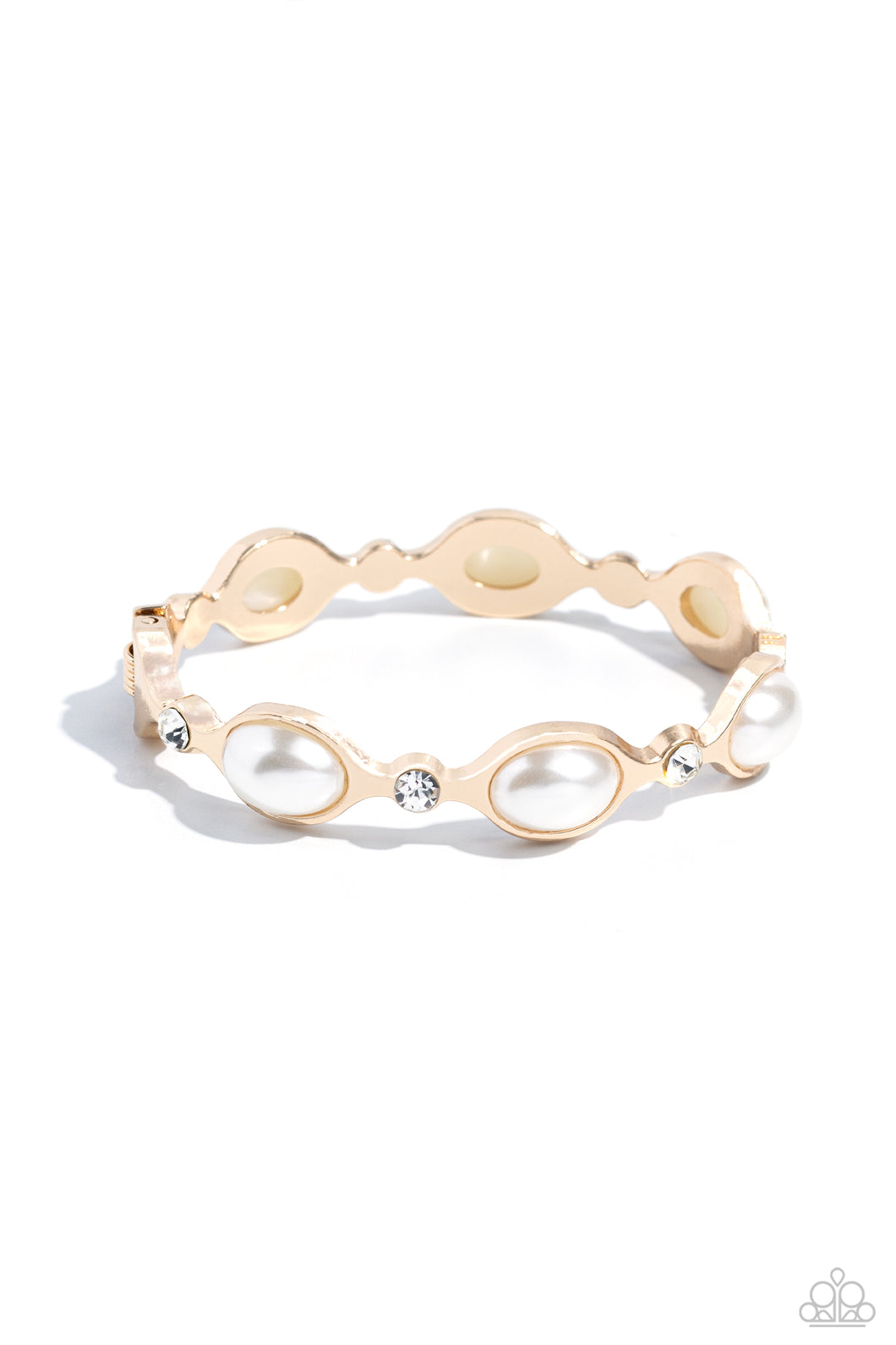 Are You Gonna Be My PEARL? - Gold Hinged Bracelet