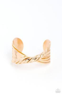 Radiant Ribbons - Gold Cuff Bracelet