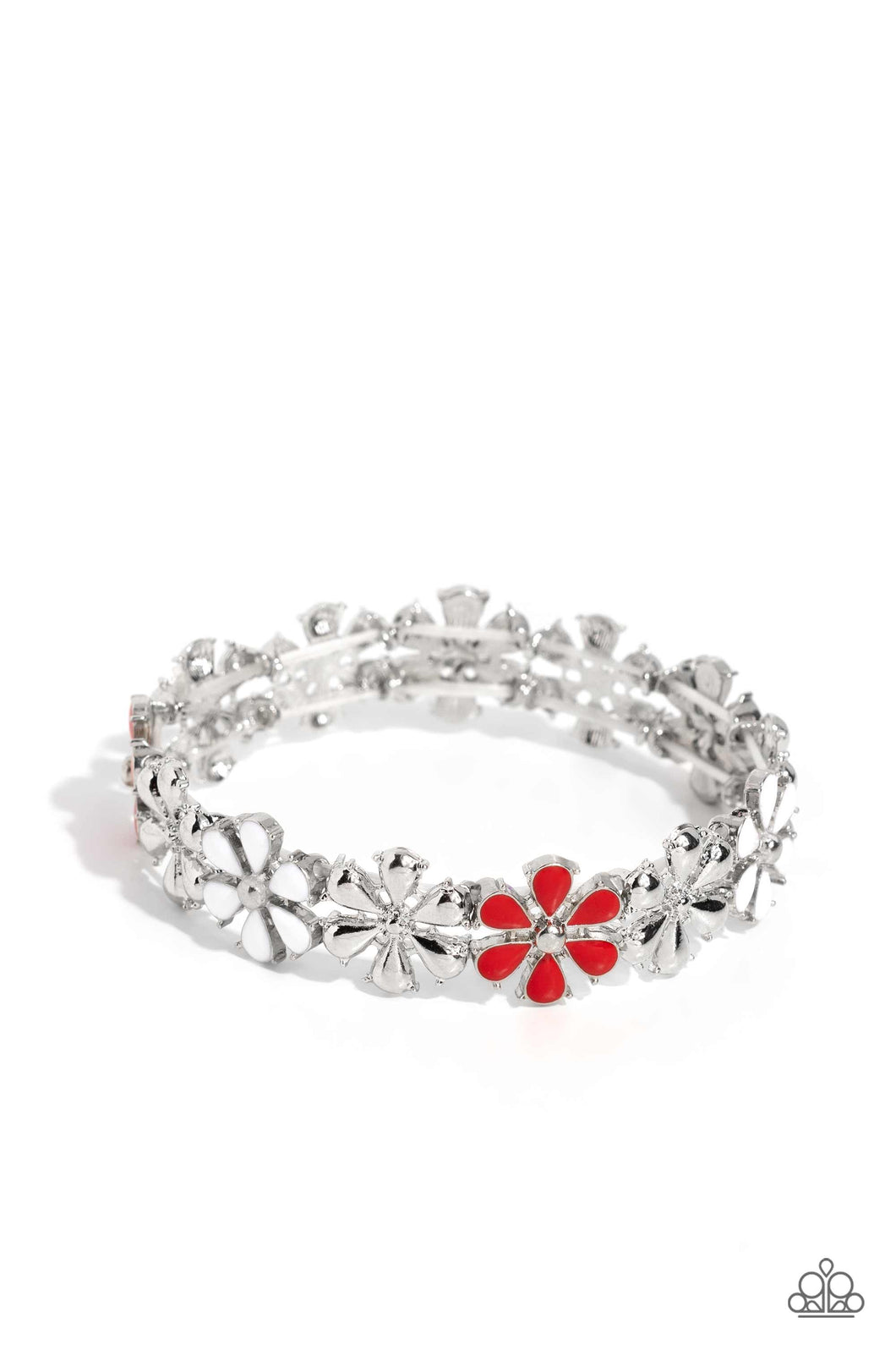 Floral Fair - Red Stretchy Bracelet