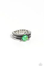 Load image into Gallery viewer, Sinuous Spotlight - Green Dainty Ring