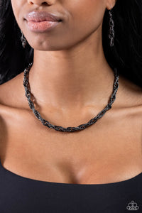 Braided Ballad - Black Gunmetal Necklace