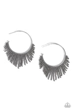 Load image into Gallery viewer, Tailored Tassel - Silver Hoop Earrings