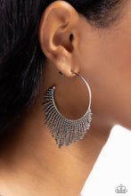 Load image into Gallery viewer, Tailored Tassel - Silver Hoop Earrings