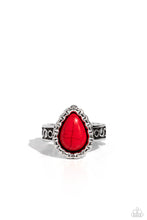 Load image into Gallery viewer, Scalloped Showcase - Red Dainty Ring